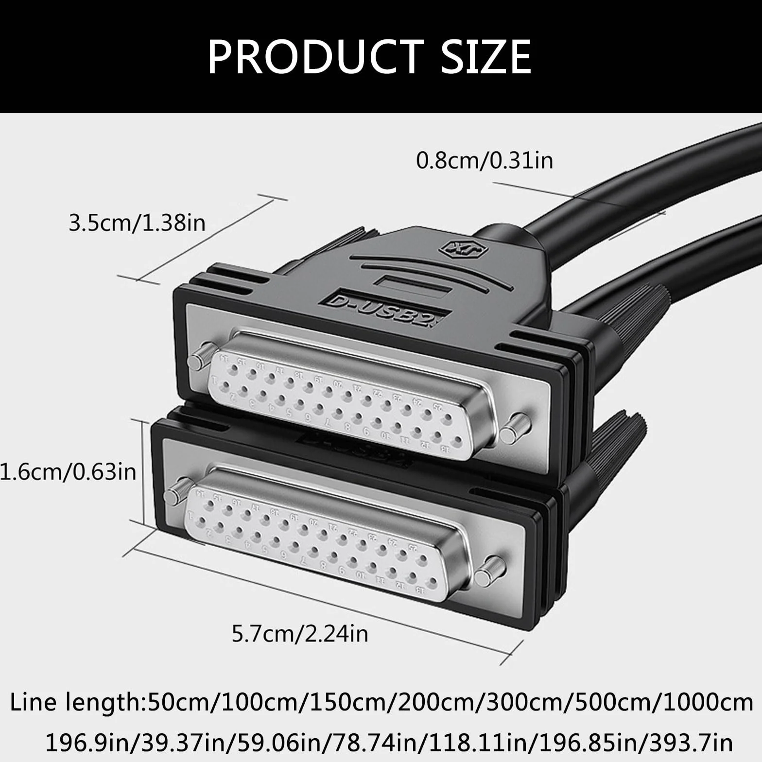 DB25 Verlängerungskabel Männlich/weiblich 25 Pin Verbindungskabel Paralleler Port Computerdrucker Datenlinie