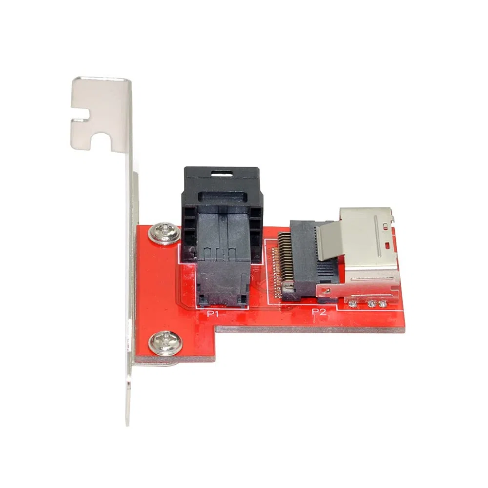 PCI-Express 4.0 Mini SAS SFF-8087 to SAS HD SFF-8643 PCBA Female Adapter with Bracket