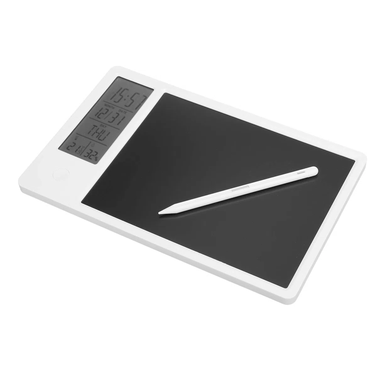 LCD-Schreibtablette mit Stift, elektronischer Desktop-Kalender, wiederaufladbarer Notizblock mit Digital- und Alarmfunktion
