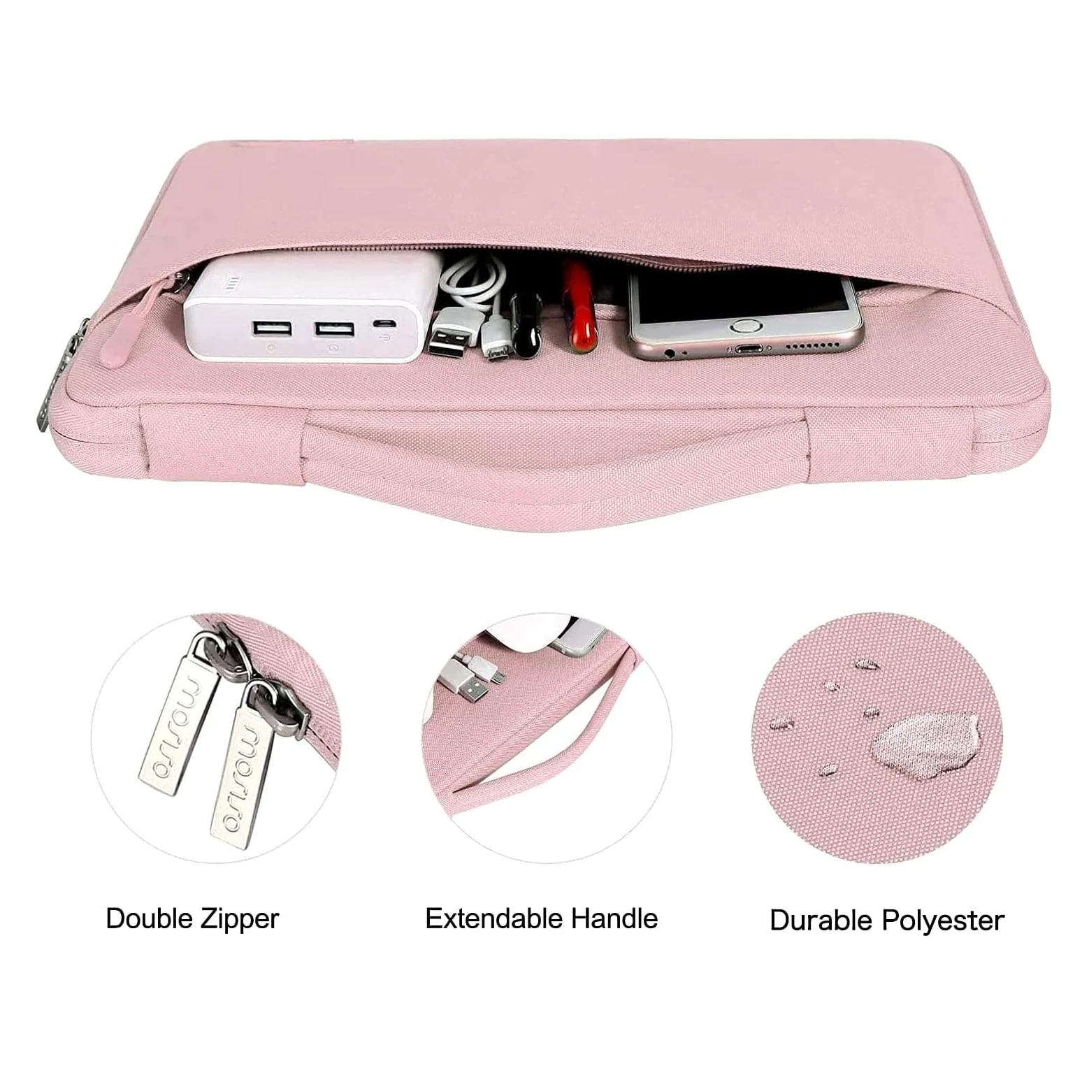 MOSISO Kompatibel mit MacBook Air 15 Zoll Hülle 2026 2025-2023 M5 M4 M3 M2 A3448 A3241 A3114 A2941, Kunststoff Hartschale&Laptoptasche&Tastaturschutz&Displayschutz&Webcam Abdeckung, Babyrosa