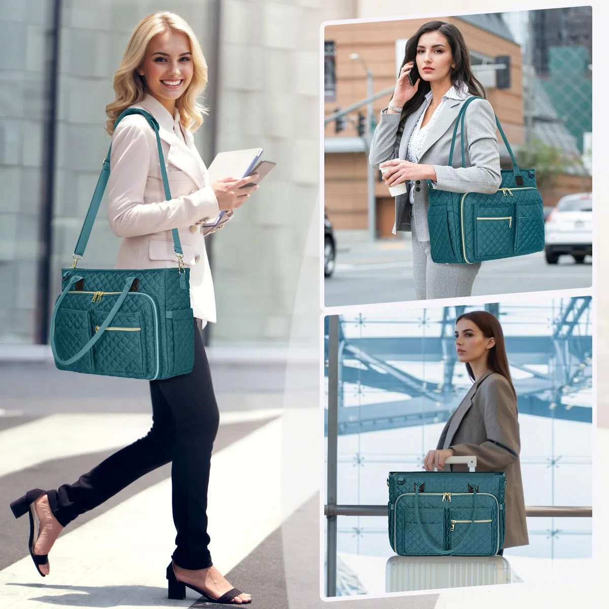 RAINSMORE Lehrertasche 17.3 Zoll Laptoptasche Damen Aktentasche mit Isolierter Tasche Arbeitstasche Damen für Krankenschwestern, Lehrer, Universität, Business