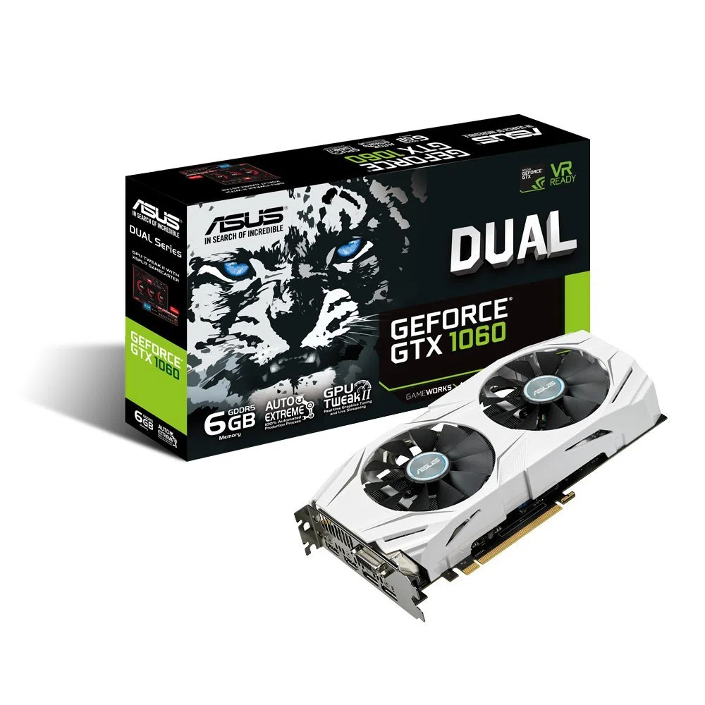 Asus Dual-GTX1060-6G Gaming Nvidia GeForce Grafikkarte (PCIe 3.0, 6GB DDR5 Speicher, HDMI, DVI, Displayport)