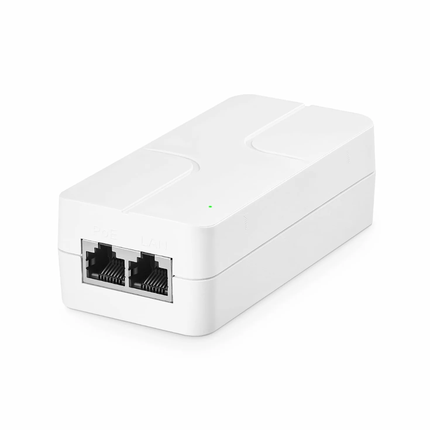 YuLinca 60W 2.5Gigabit-PoE-Injektor, unterstützt IEEE 802.3af/at/bt, White Compact Power Over Ethernet Adapter, Plug-and-Play, lüfterloses Wandmontagedesign mit LED-Anzeige