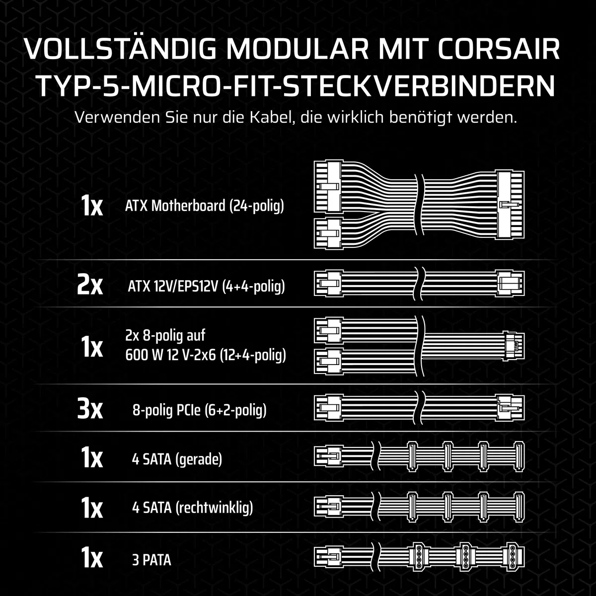 CORSAIR SF850 (2024) Vollständig Modulares Geräuscharmes 80 PLUS Platinum ATX-Netzteil – ATX 3.1-Kompatibel – PCIe 5.1-Fähig – SFX-to-ATX-Halterung im Lieferumfang Enthalten – Schwarz