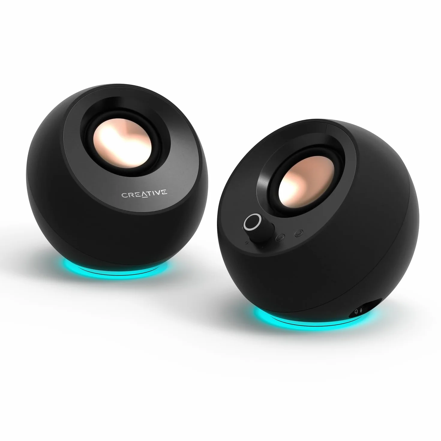 CREATIVE Pebble Pro (Schwarz) USB-C PC-Lautsprecher mit Bluetooth 5.3 und anpassbarer RGB-Beleuchtung, USB-Audio und Headset-/Mikrofonanschluss