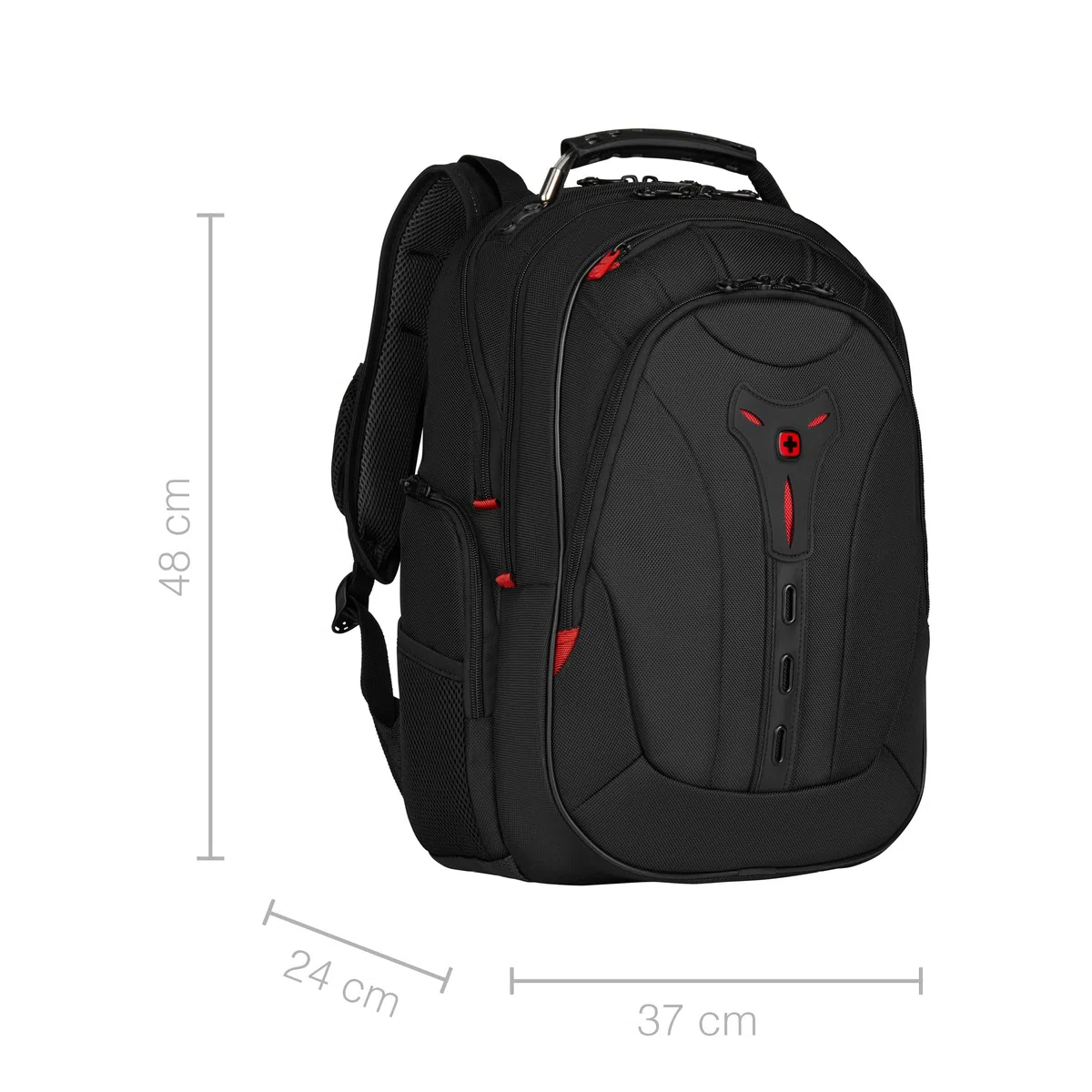 WENGER Pegasus Deluxe Laptop-Rucksack, Notebook 14 bis 16 Zoll, Tablet bis 10 Zoll, 25 l, Damen Herren, Business Uni Schule Reisen, Schwarz, 606492