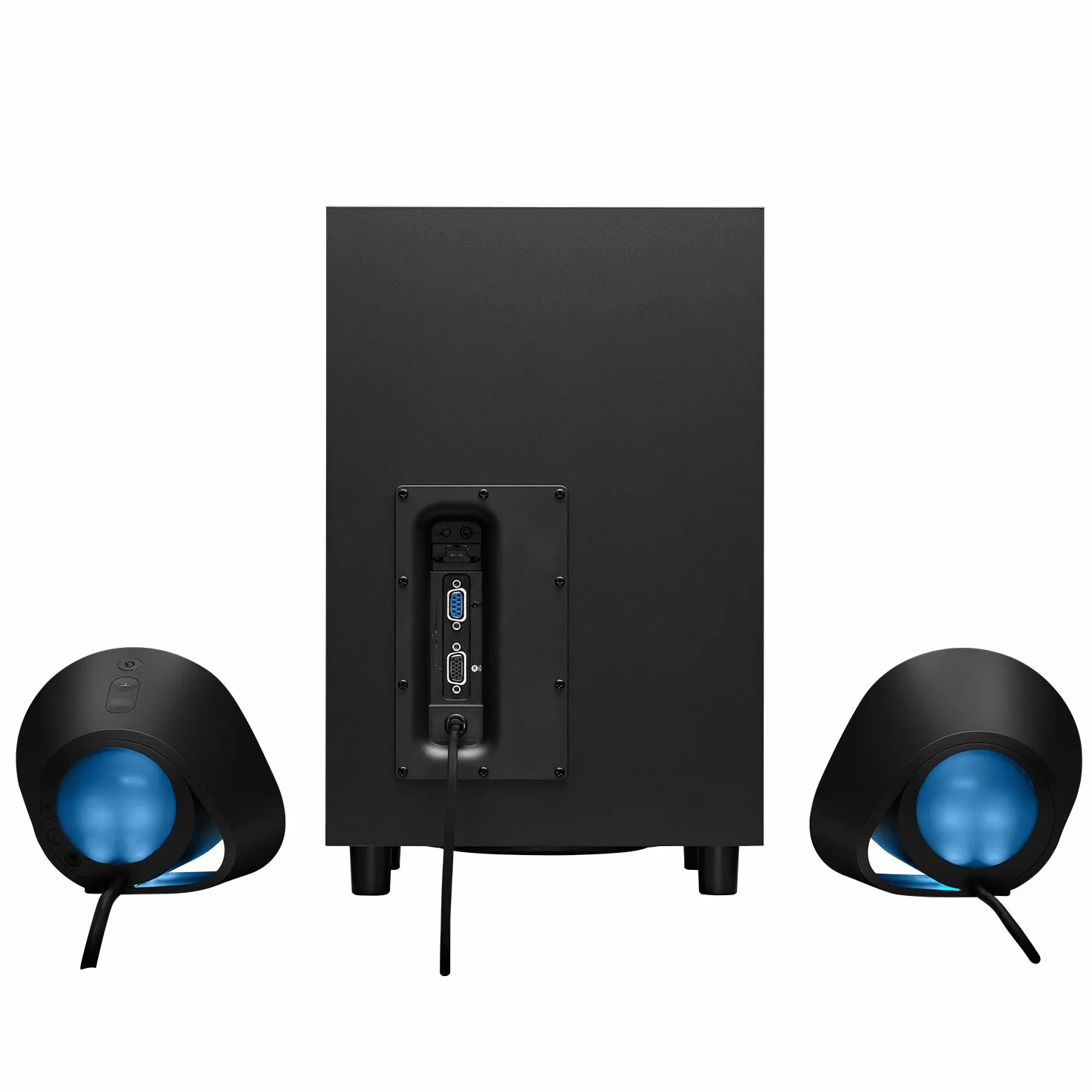 Logitech G560 PC Gaming Lautsprecher mit DTS:X Ultra Surround Sound, Spielbasierter LIGHTSYNC RGB-Beleuchtung, Zwei Satellitenlautsprecher und Subwoofer, Immersives Gaming-Erlebnis - Schwarz
