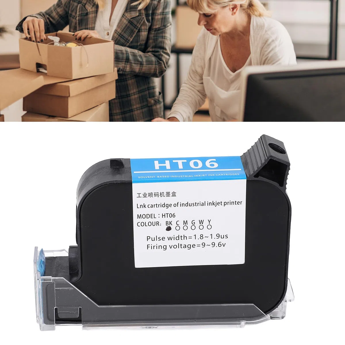 Ausla 42 Ml Schwarze Tintenpatrone, Hohe Effizienz und Schnelles Trocknen, für SC12 SC12T CP12 CP12W SC12KJ 12,7 Mm Handheld-Tintenstrahldrucker, Ersatz-Tintenpatrone