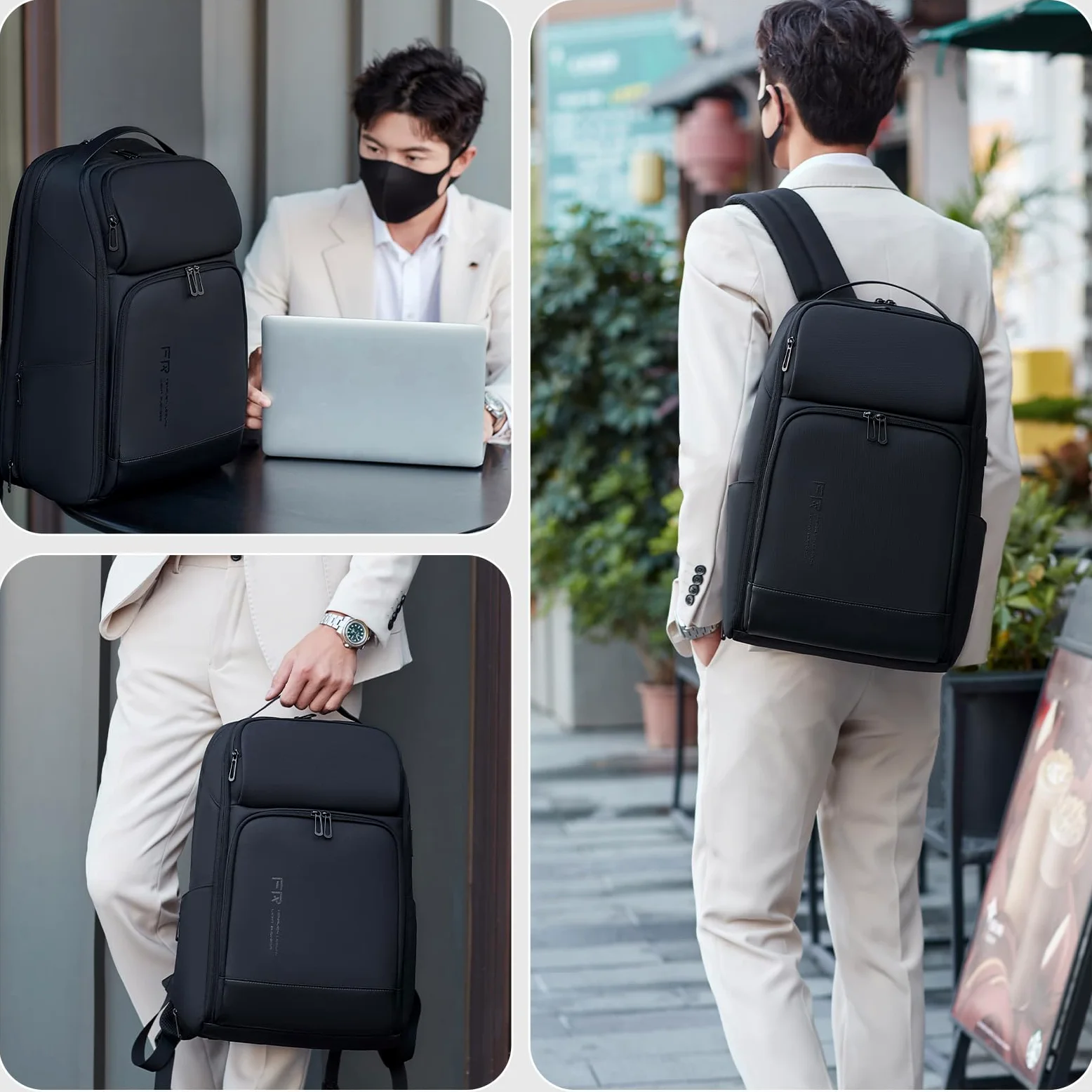 FENRUIEN Laptop Rucksack Erweiterbarer 17 Zoll, 26-35L Business & Reise-Backpack mit USB & Laptopfach, für Herren, Damen, Mädchen, Teenager