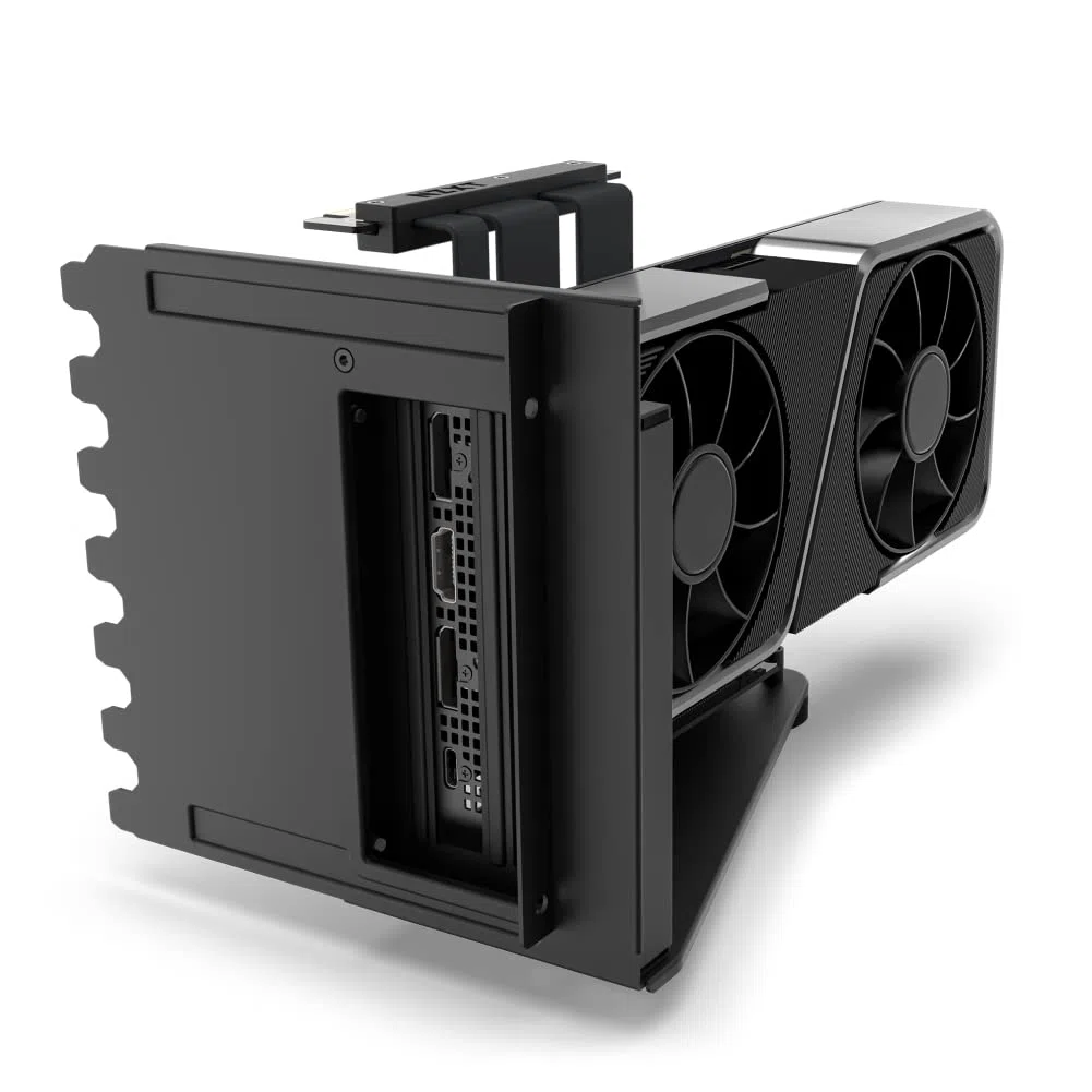 NZXT Vertical GPU Mounting Kit - AB-RH175-B1-175 mm PCIe 4.0x16 Riser-Kabel – GPU-Halterung – Robuste Stahlhalterung – Nur kompatibel mit Gehäusen der H5-, H7- und H9-Serie - Schwarz