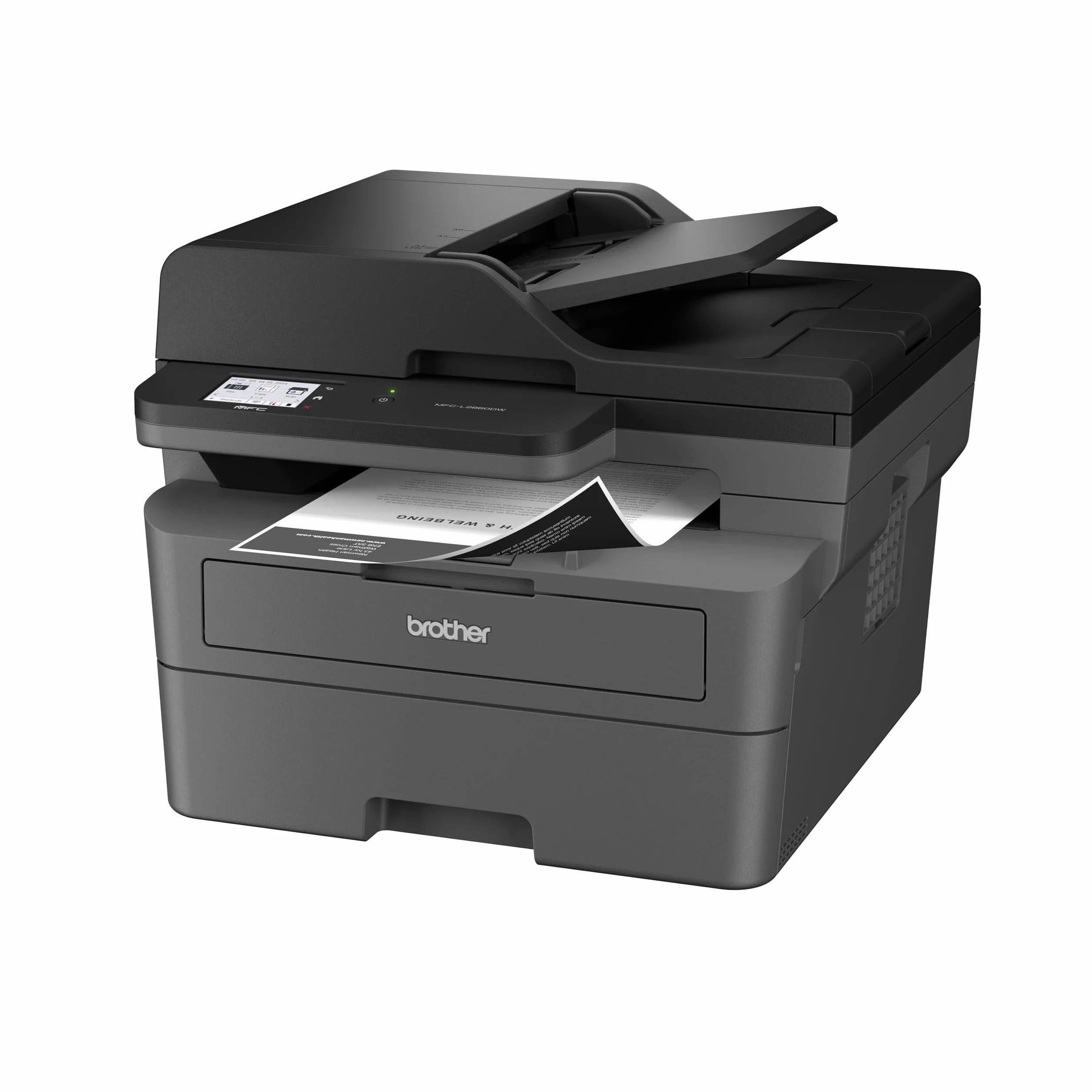 Brother MFC-L2860DW 4-in-1-Monolaser-Multifunktionsgerät | USB, WLAN und LAN | Automatischer Duplexdruck | 6,8 cm Touchscreen-Farbdisplay