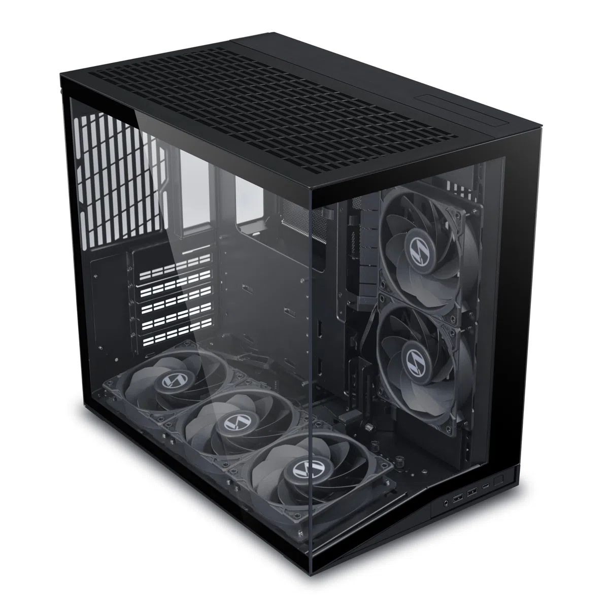 Lian Li O11 Dynamic Mini V2 Flow PC-Gehäuse Schwarz | Kompakter ATX Midi-Tower mit Zwei-Kammer-Design, Tempered Glass und modularem Aufbau - 5 Lüfter vorinstalliert
