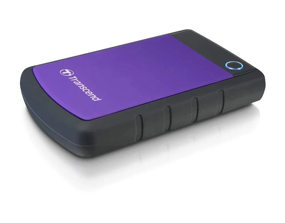 Transcend StoreJet 25H3 2TB Externe Festplatte, Anti-Schock (Militärstandard), USB 3.1 Gen 1, 2.5 Zoll, Lila| Robuste Datensicherung & One-Touch Backup für PC/Laptop