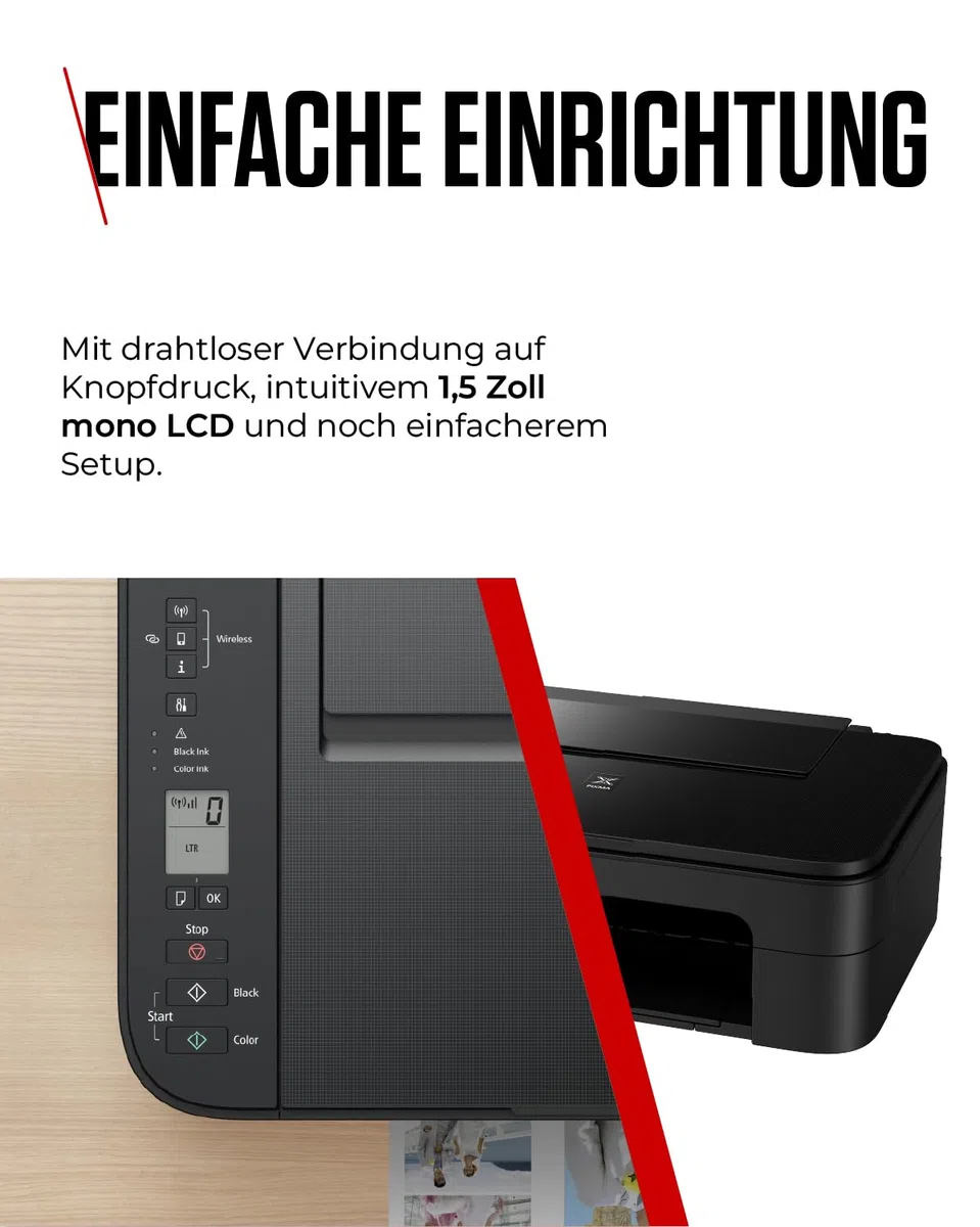 Canon PIXMA TS3350 Drucker Farbtintenstrahl Multifunktionsgerät DIN A4 (Scanner, Kopierer, 4.800 x 1.200 dpi, WLAN, USB, Apple AirPrint, PIXMA Cloud-Link), schwarz
