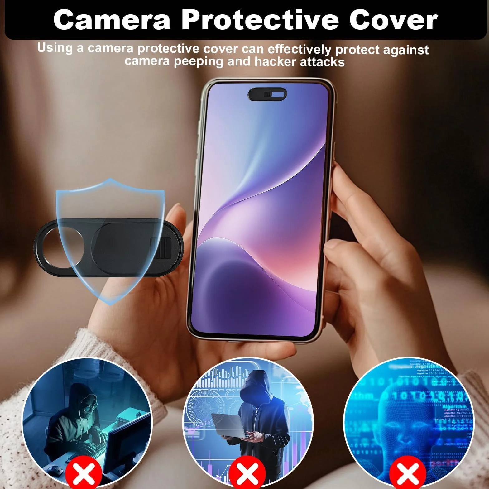6 Stück Webcam Abdeckung, Laptop Handy Kamera Abdeckung Webcam Cover Slider 0.7 mm Schwarz für Computer Laptop Smartphone MacBook Pro Air Tesla Modelle 3 Y Schutz Ihrer Privatsphäre