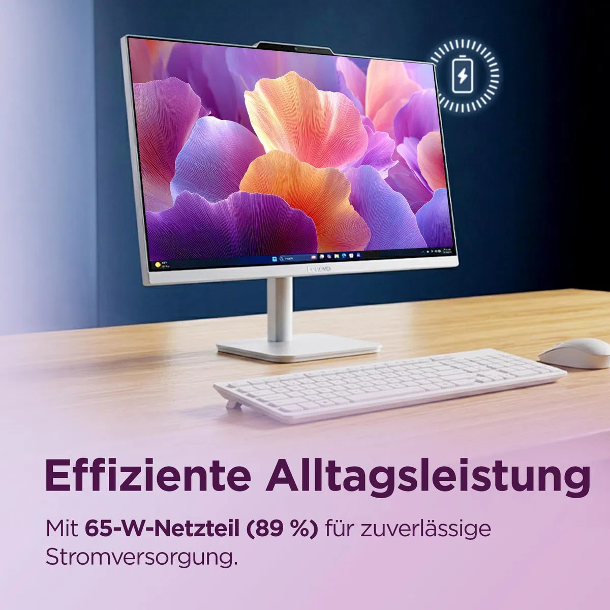 Lenovo AIO A105a All-In-One PC | 23.8" Full HD Display | AMD Ryzen 5 40 | 16GB RAM | 512GB SSD | AMD Radeon 610M Grafik | Windows 11 | Inkl. Maus und Tastatur | Grau | 3 Monate Premium Care